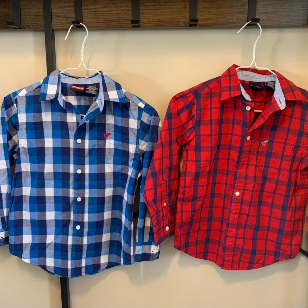 Boys Wrangler button down shirts (sold together)